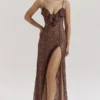 Lucianna Espresso Spitzen-Maxikleid Lucianna Espresso Spitzen-Maxikleid