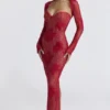 Lucienne Rotes Maxikleid mit Spitzenstickerei – Limitierte Edition Lucienne Rotes Maxikleid mit Spitzenstickerei – Limitierte Edition