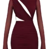 Lucinda Mulberry Cutout-Minikleid