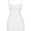 Lucinda Weißes Minikleid mit gerafftem Korsett