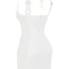 Lucinda Weißes Minikleid mit gerafftem Korsett