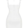 Lucinda Weißes Minikleid mit gerafftem Korsett