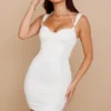 Lucinda Weißes Minikleid mit gerafftem Korsett