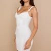 Lucinda Weißes Minikleid mit gerafftem Korsett
