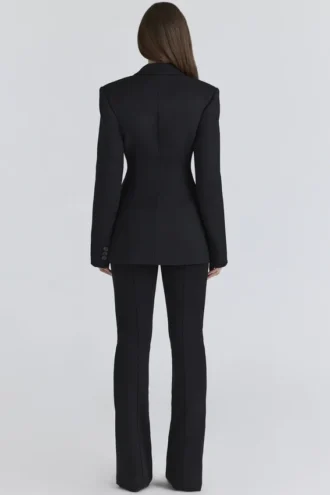 Luella Schwarze Blazer-Jacke aus Krepp mit Sanduhr-Silhouette