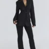 Luella Schwarze Blazer-Jacke aus Krepp mit Sanduhr-Silhouette Luella Schwarze Blazer-Jacke aus Krepp mit Sanduhr-Silhouette
