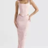 Luisette Rosa Metallic-Satin-Midirock mit Blumenmuster Luisette Rosa Metallic-Satin-Midirock mit Blumenmuster