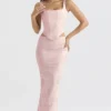 Luisette Rosa Metallic-Satin-Midirock mit Blumenmuster Luisette Rosa Metallic-Satin-Midirock mit Blumenmuster