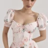 Lulabell Midi-Kleid aus Baumwolle mit Pfirsichblütenmuster und Puffärmeln Lulabell Midi-Kleid aus Baumwolle mit Pfirsichblütenmuster und Puffärmeln