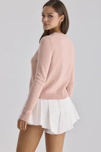 Lumi Weiße Baumwoll-Mini-Shorts mit ausgestelltem Bein