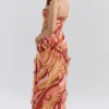 Lumira Sunset Swirl Print Rüschen-Maxikleid mit Cut-outs