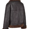 Madden Braune vegane Shearling-Fliegerjacke