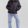 Madden Braune vegane Shearling-Fliegerjacke