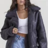 Madden Graue vegane Shearling-Fliegerjacke Madden Graue vegane Shearling-Fliegerjacke