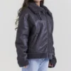 Madden Graue vegane Shearling-Fliegerjacke Madden Graue vegane Shearling-Fliegerjacke