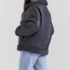 Madden Graue vegane Shearling-Fliegerjacke Madden Graue vegane Shearling-Fliegerjacke