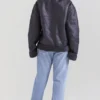 Madden Graue vegane Shearling-Fliegerjacke Madden Graue vegane Shearling-Fliegerjacke