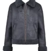 Madden Graue vegane Shearling-Fliegerjacke Madden Graue vegane Shearling-Fliegerjacke