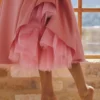 Mademoiselle Midi-Kleid aus Himbeer-Satin-Tüll Mademoiselle Midi-Kleid aus Himbeer-Satin-Tüll