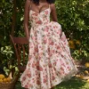 Mademoiselle Midi-Kleid aus Tüll mit italienischem Rosenprint Mademoiselle Midi-Kleid aus Tüll mit italienischem Rosenprint
