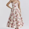 Mademoiselle Midi-Kleid aus Tüll mit italienischem Rosenprint Mademoiselle Midi-Kleid aus Tüll mit italienischem Rosenprint