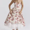 Mademoiselle Midi-Kleid aus Tüll mit italienischem Rosenprint Mademoiselle Midi-Kleid aus Tüll mit italienischem Rosenprint