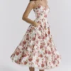 Mademoiselle Midi-Kleid aus Tüll mit italienischem Rosenprint Mademoiselle Midi-Kleid aus Tüll mit italienischem Rosenprint