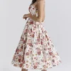 Mademoiselle Midi-Kleid aus Tüll mit italienischem Rosenprint Mademoiselle Midi-Kleid aus Tüll mit italienischem Rosenprint