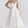 Mademoiselle Weißes Tüll-Midi-Kleid Mademoiselle Weißes Tüll-Midi-Kleid