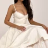 Mademoiselle Weißes Tüll-Midi-Kleid Mademoiselle Weißes Tüll-Midi-Kleid