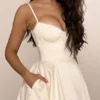 Mademoiselle Weißes Tüll-Midi-Kleid Mademoiselle Weißes Tüll-Midi-Kleid