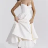 Mademoiselle Weißes Tüll-Midi-Kleid Mademoiselle Weißes Tüll-Midi-Kleid