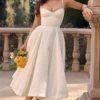 Mademoiselle Weißes Tüll-Midi-Kleid Mademoiselle Weißes Tüll-Midi-Kleid