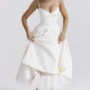 Mademoiselle Weißes Tüll-Midi-Kleid Mademoiselle Weißes Tüll-Midi-Kleid