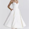 Mademoiselle Weißes Tüll-Midi-Kleid Mademoiselle Weißes Tüll-Midi-Kleid