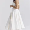 Mademoiselle Weißes Tüll-Midi-Kleid Mademoiselle Weißes Tüll-Midi-Kleid