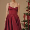 Mademoiselle Wine Satin-Tüll-Midi-Kleid Mademoiselle Wine Satin-Tüll-Midi-Kleid