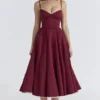 Mademoiselle Wine Satin-Tüll-Midi-Kleid Mademoiselle Wine Satin-Tüll-Midi-Kleid