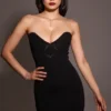 Magdalena Schwarzes trägerloses Midikleid Magdalena Schwarzes trägerloses Midikleid