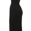 Magdalena Schwarzes trägerloses Midikleid Magdalena Schwarzes trägerloses Midikleid