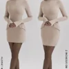 Mahalia Taupe Langarm-Minikleid Mahalia Taupe Langarm-Minikleid
