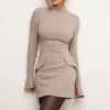 Mahalia Taupe Langarm-Minikleid Mahalia Taupe Langarm-Minikleid