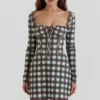 Malika Mini-Korsetts-Kleid in rotem Tartan Malika Mini-Korsetts-Kleid in rotem Tartan