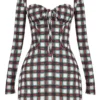 Malika Mini-Korsetts-Kleid in rotem Tartan Malika Mini-Korsetts-Kleid in rotem Tartan