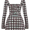 Malika Mini-Korsetts-Kleid in rotem Tartan Malika Mini-Korsetts-Kleid in rotem Tartan