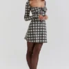 Malika Mini-Korsetts-Kleid in rotem Tartan Malika Mini-Korsetts-Kleid in rotem Tartan