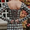 Malika Mini-Korsetts-Kleid in rotem Tartan Malika Mini-Korsetts-Kleid in rotem Tartan