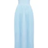 Marcella Ozeanblaues Maxikleid mit Falten