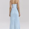 Marcella Ozeanblaues Maxikleid mit Falten