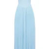 Marcella Ozeanblaues Maxikleid mit Falten